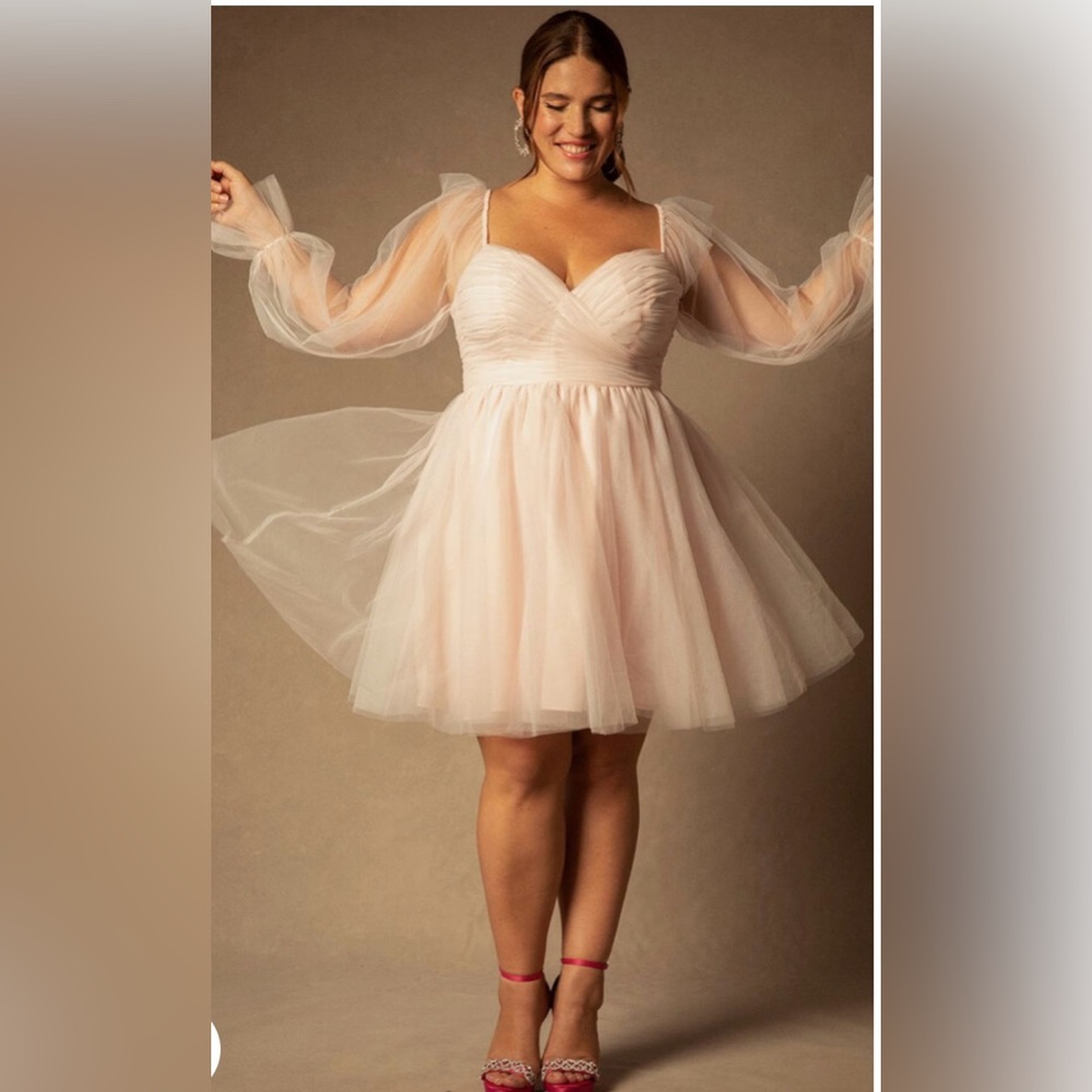 BRIDAL by ELOQUII Off the Shoulder Empire Mini Dress